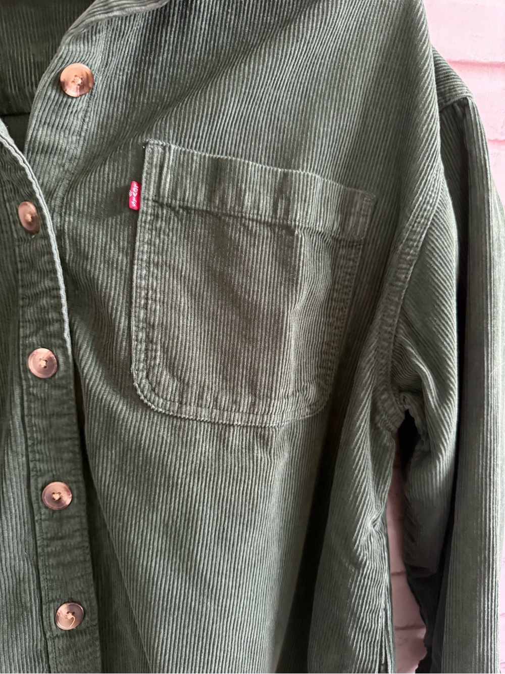 Levi's Green Corduroy Button-Down Shirt - Picture 2 of 5